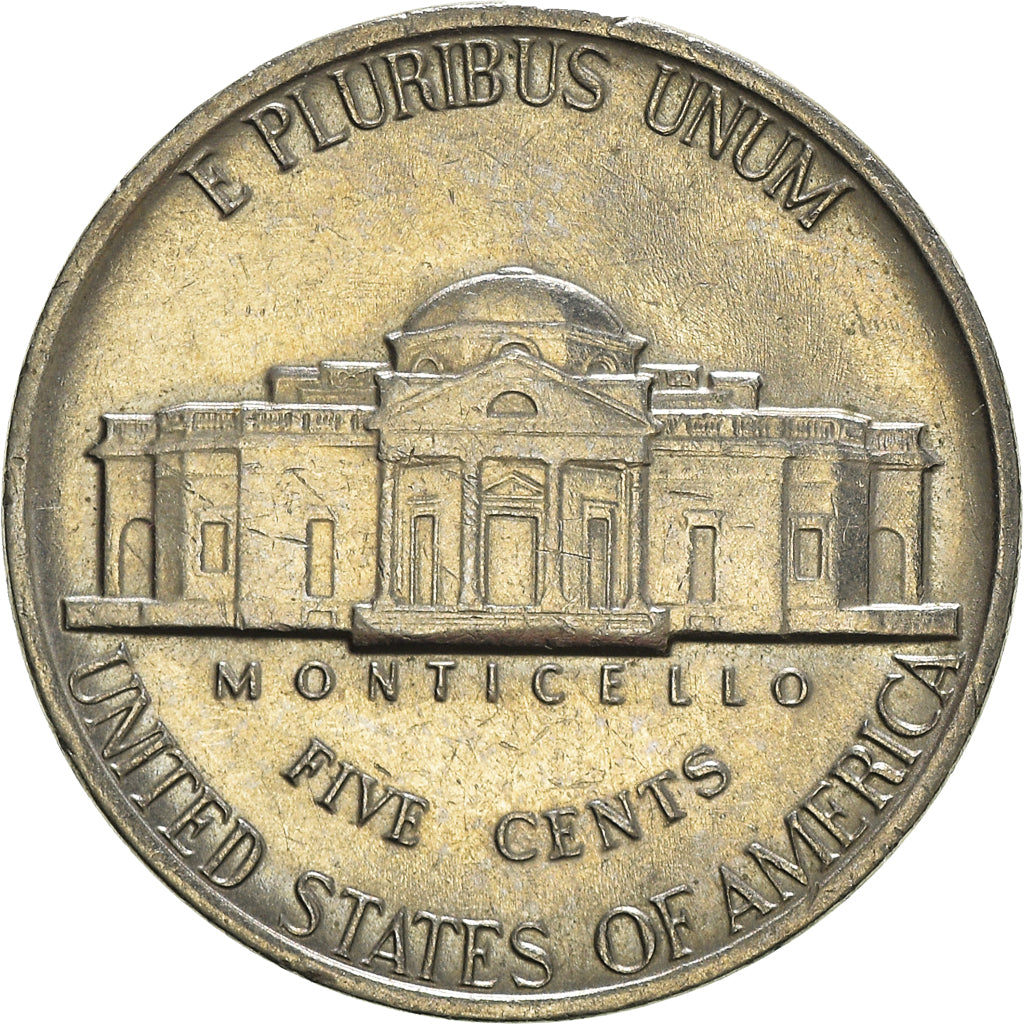 Moeda, Estados Unidos da América, Jefferson Nickel, 5 Cents, 1980, U.S. Mint