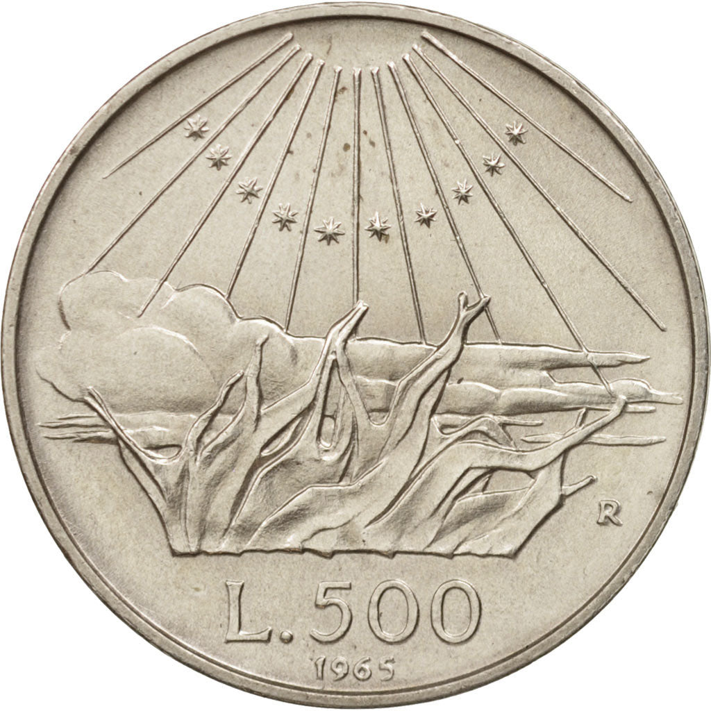 Italia, 500 Lire, 1965, Rome, BB, Argento, KM:100