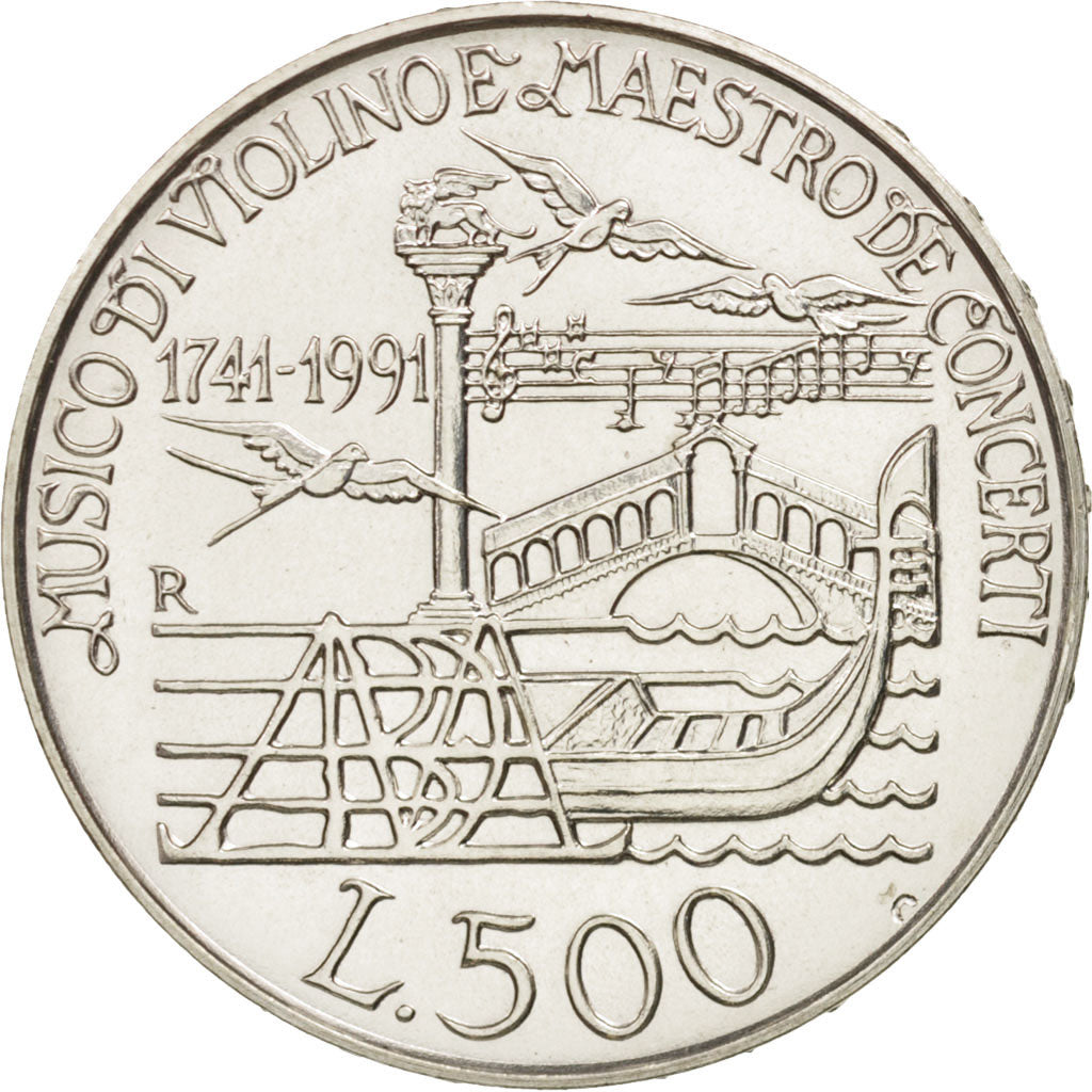 Italia, 500 Lire, 1991, Rome, SPL, Argento, KM:141
