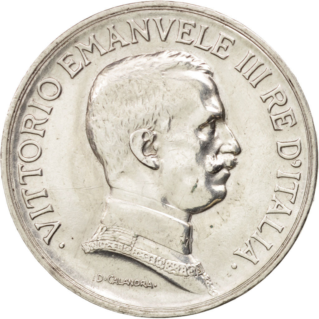Italy, Vittorio Emanuele III, Lira, 1917, Rome, AU(55-58), Silver, KM:57