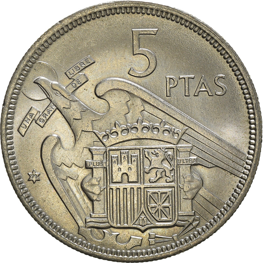 Monnaie, Espagne, Caudillo and regent, 5 Pesetas, 1971, SUP, Cupro-nickel