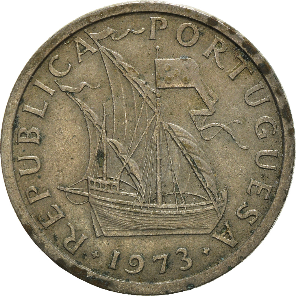 Coin, Portugal, 5 Escudos, 1973, VF(20-25), Copper-nickel, KM:591