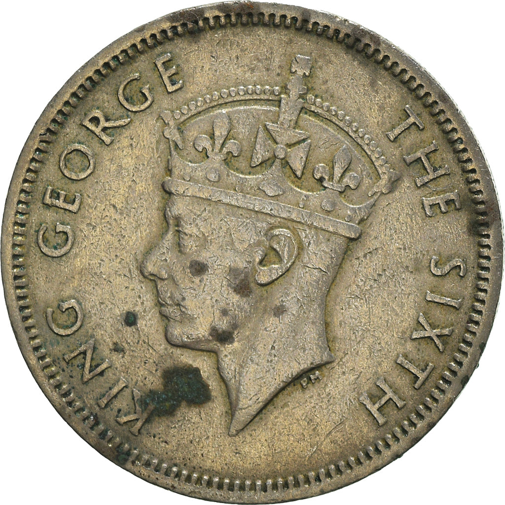 Coin, Hong Kong, George VI, 50 Cents, 1951, VF(30-35), Copper-nickel, KM:27.1