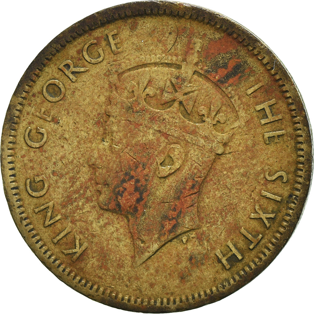 Moneda, Hong Kong, George VI, 10 Cents, 1950, BC+, Níquel - latón, KM:25