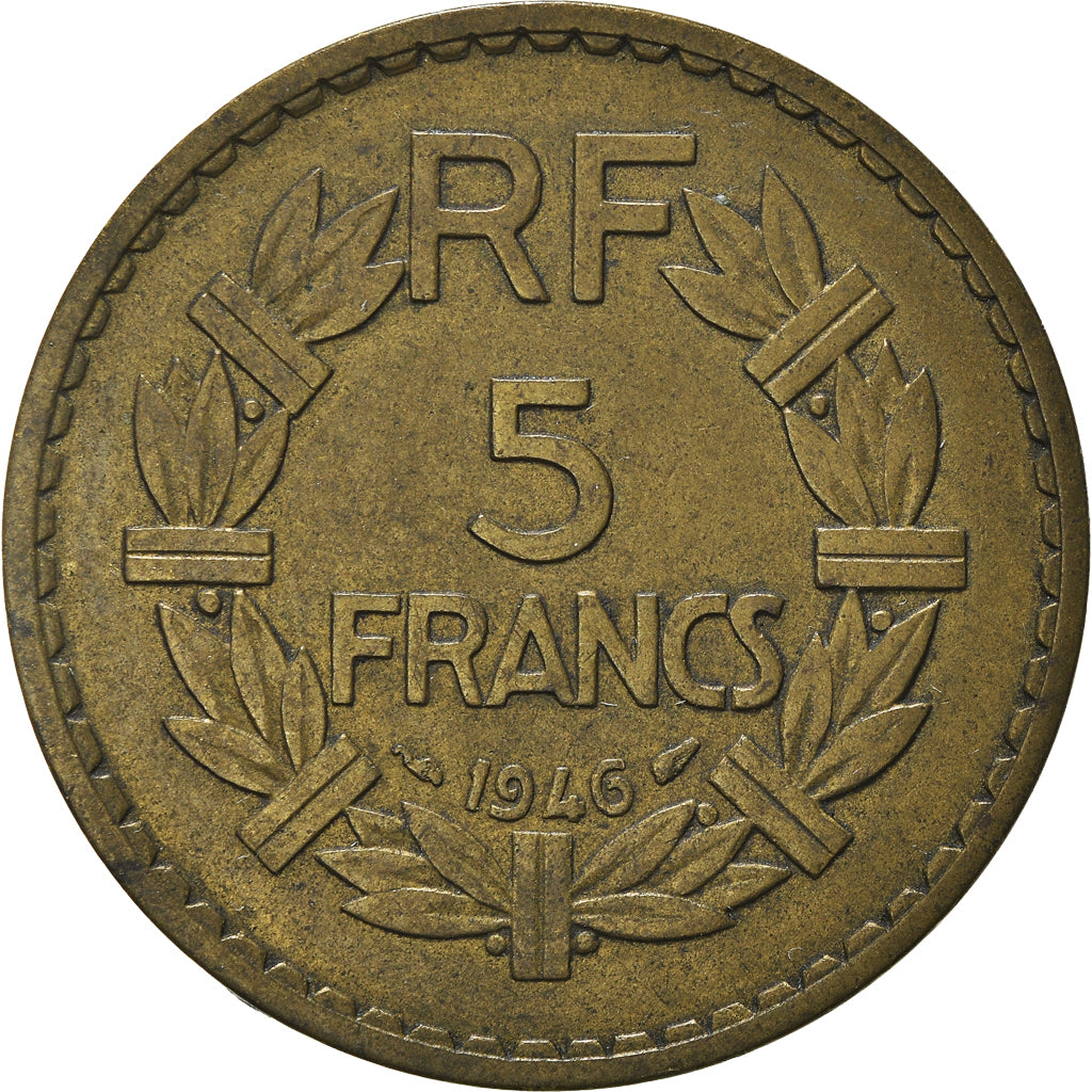 Monnaie, France, Lavrillier, 5 Francs, 1946, TTB, Bronze-Aluminium