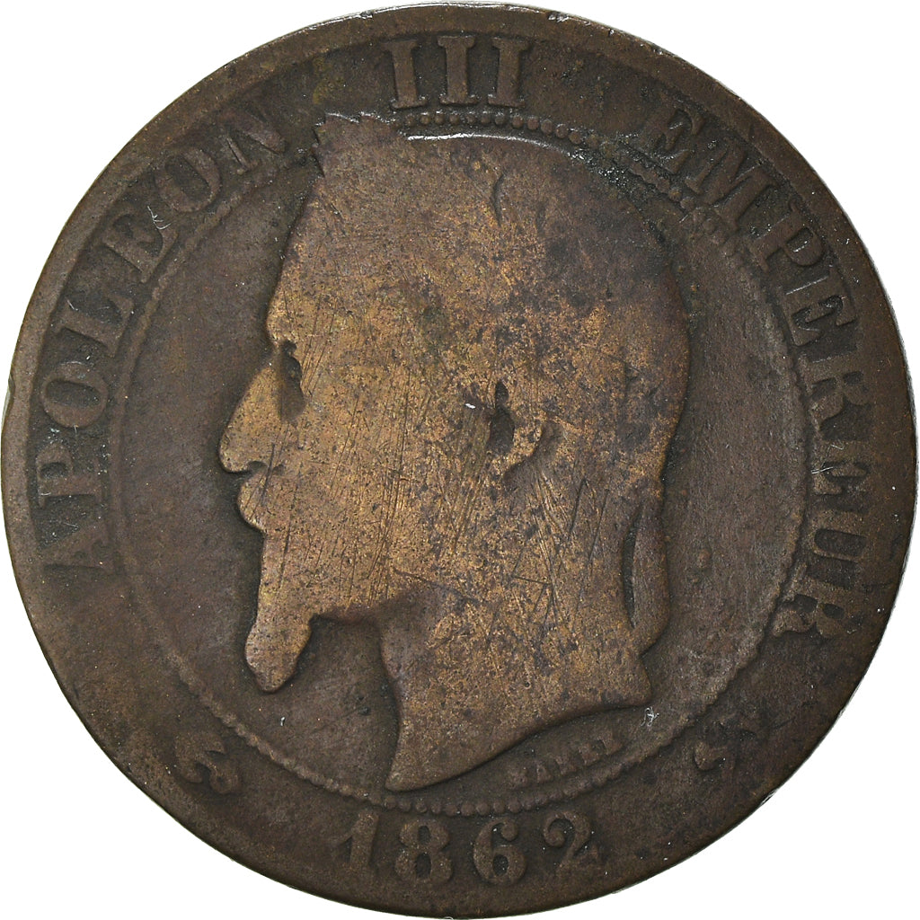 Coin, France, Napoleon III, Napoléon III, 5 Centimes, 1862, Bordeaux, F(12-15)