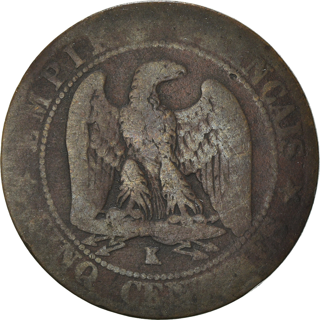 Coin, France, Napoleon III, Napoléon III, 5 Centimes, 1862, Bordeaux, F(12-15)