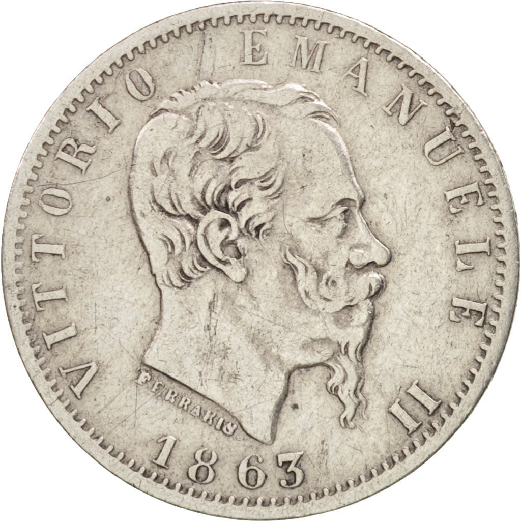 Moneta, Italia, Vittorio Emanuele II, 20 Centesimi, 1863, Torino, MB+, Argento