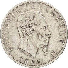 Moneta, Italia, Vittorio Emanuele II, 20 Centesimi, 1863, Torino, MB+, Argento