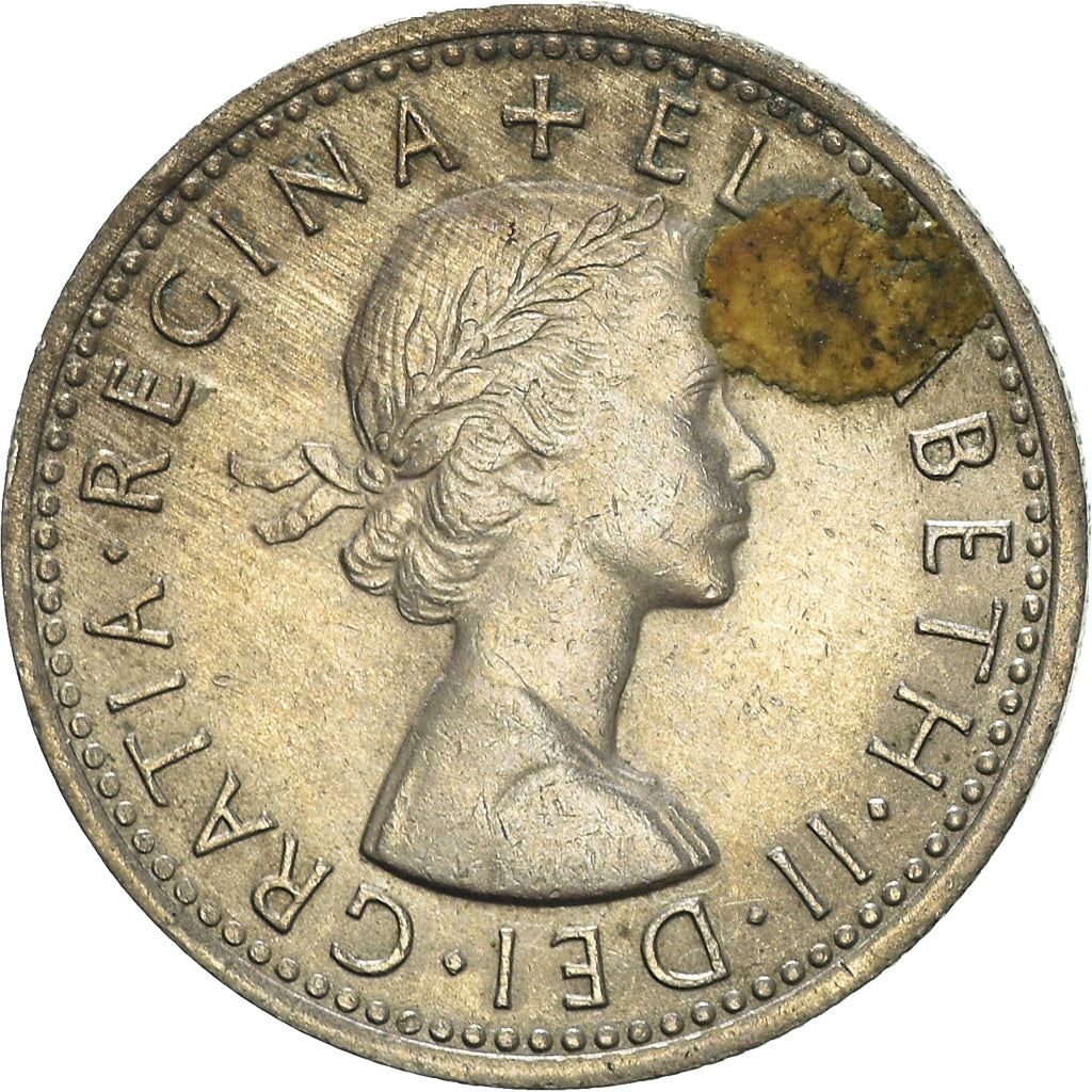 Coin, Great Britain, Elizabeth II, 6 Pence, 1966, VF(20-25), Copper-nickel