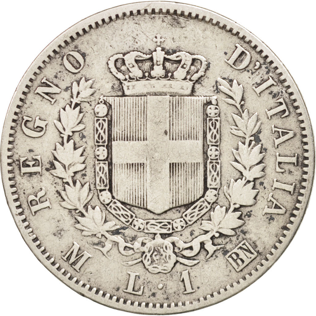 Italy, Vittorio Emanuele II, Lira, 1867, Milan, VF(20-25), Silver, KM:5a.1