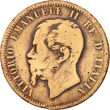 Italie, Vittorio Emanuele II, 10 Centesimi, 1862, Milan, B+, Cuivre, KM:11.1