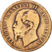 Italie, Vittorio Emanuele II, 10 Centesimi, 1862, Milan, B+, Cuivre, KM:11.1