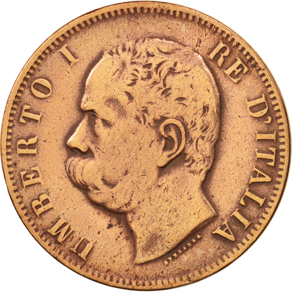 Italien, Umberto I, 10 Centesimi, 1893, Rome, VF(20-25), Copper, KM:27.2