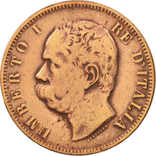 Italien, Umberto I, 10 Centesimi, 1893, Rome, VF(20-25), Copper, KM:27.2