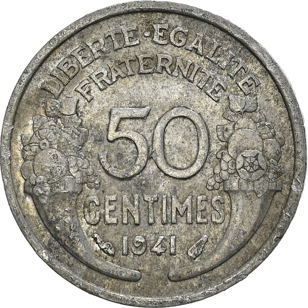 Moneta, Francia, Morlon, 50 Centimes, 1941, Paris, B+, Alluminio, KM:894.1a