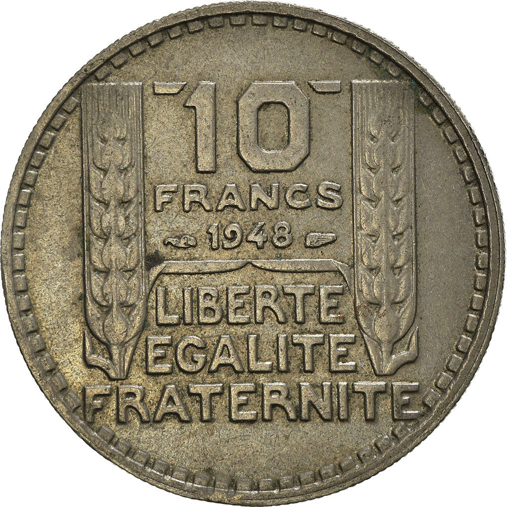Münze, Frankreich, 10 Francs, 1948, SS, Aluminum-Bronze, KM:909.1, Gadoury:811