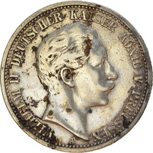 Moneda, Estados alemanes, PRUSSIA, Wilhelm II, 2 Mark, 1907, Berlin, BC+, Plata