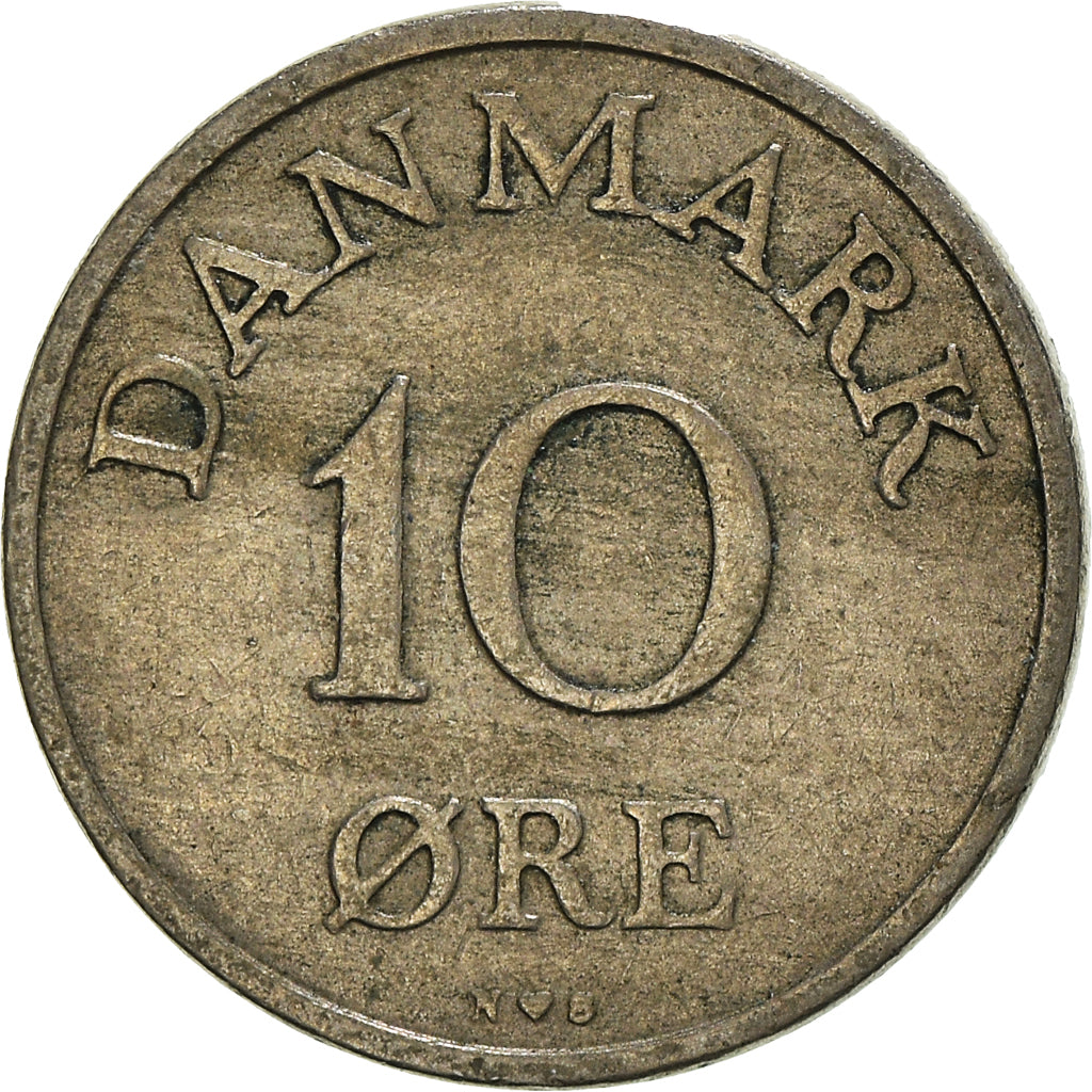 Coin, Denmark, Frederik IX, 10 Öre, 1950, Copenhagen, AU(50-53), Copper-nickel