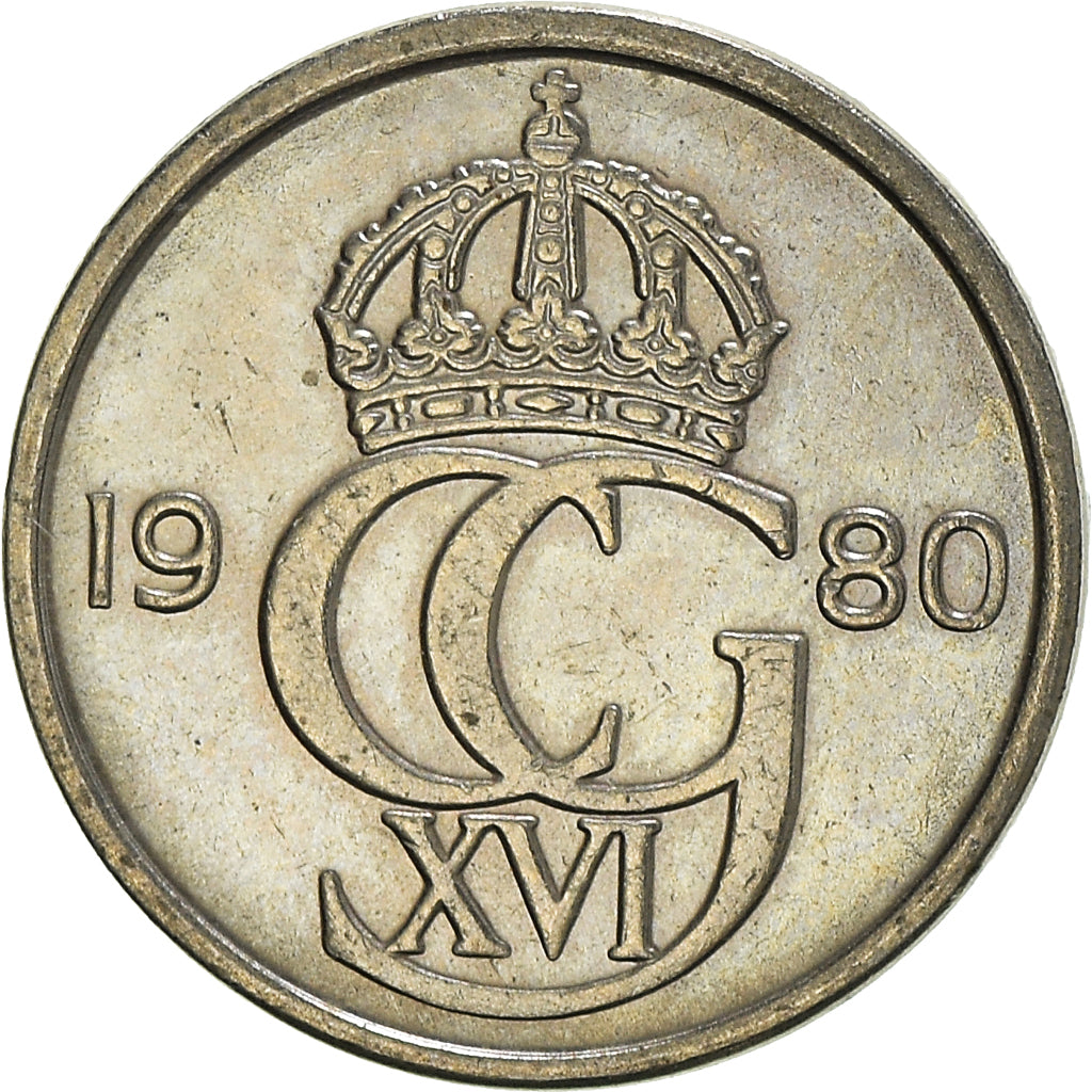 Coin, Sweden, Carl XVI Gustaf, 10 Öre, 1980, Copenhagen, EF(40-45)