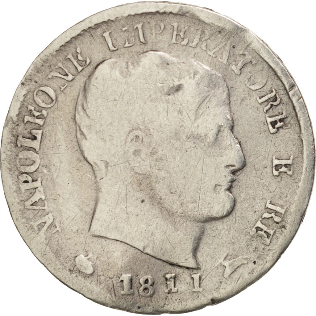 STATI ITALIANI, KINGDOM OF NAPOLEON, Napoleon I, 5 Soldi, 1811, Milan, B, Arg...