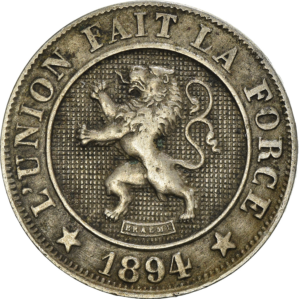 Coin, Belgium, Leopold II, 10 Centimes, 1894, EF(40-45), Copper-nickel, KM:42