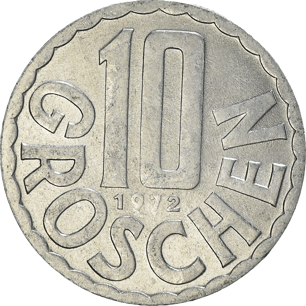 Moneta, Austria, Elizabeth II, 10 Groschen, 1972, Vienna, BB, Alluminio, KM:2878