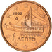 Greece, Euro Cent, 2002, Athens, MS(65-70), Copper Plated Steel, KM:181
