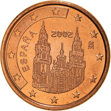 Espanha, Euro Cent, 2002, MS(65-70), Aço Cromado a Cobre, KM:1040