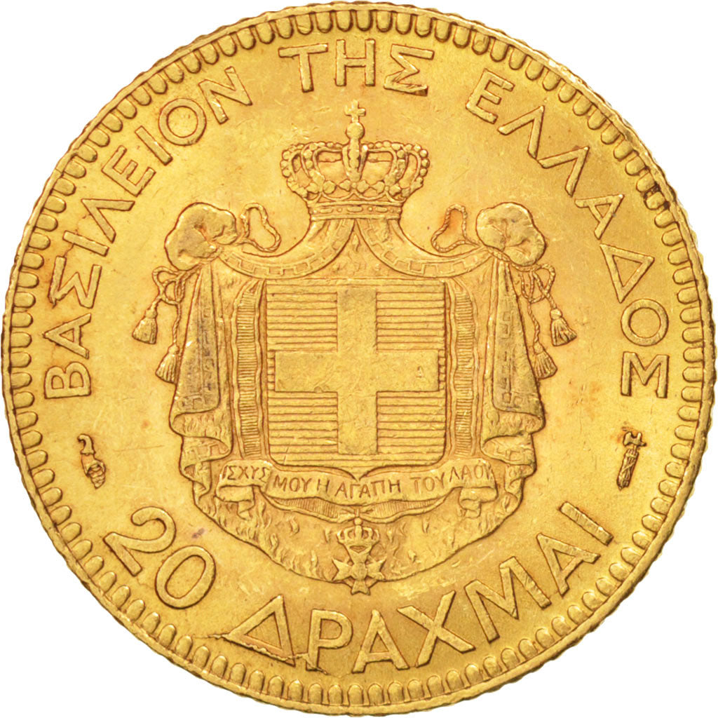 Grèce, George I, 20 Drachmai, 1884, Paris, SUP, Or, KM:56