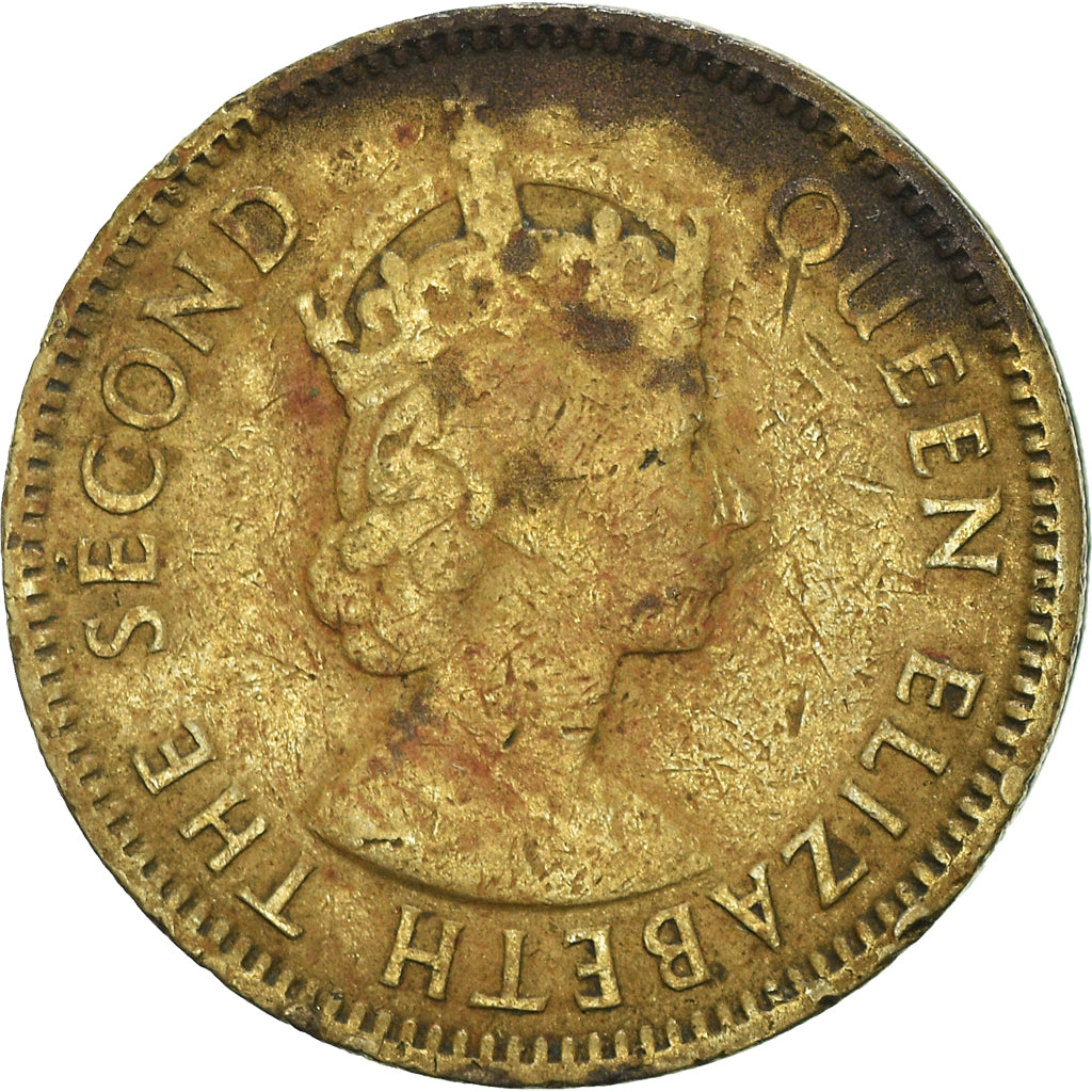 Coin, Hong Kong, Elizabeth II, 10 Cents, 1957, VF(20-25), Nickel-brass, KM:28.1
