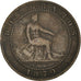 Moneda, España, Provisional Government, 2 Centimos, 1870, Madrid, BC+, Cobre