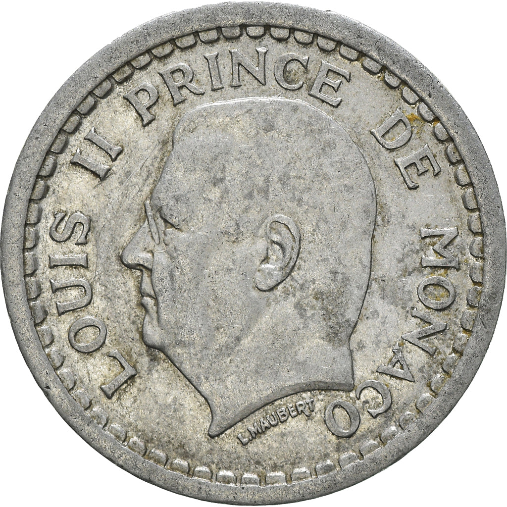 Münze, Monaco, Louis II, Franc, 1943, Paris, S, Aluminium, KM:120