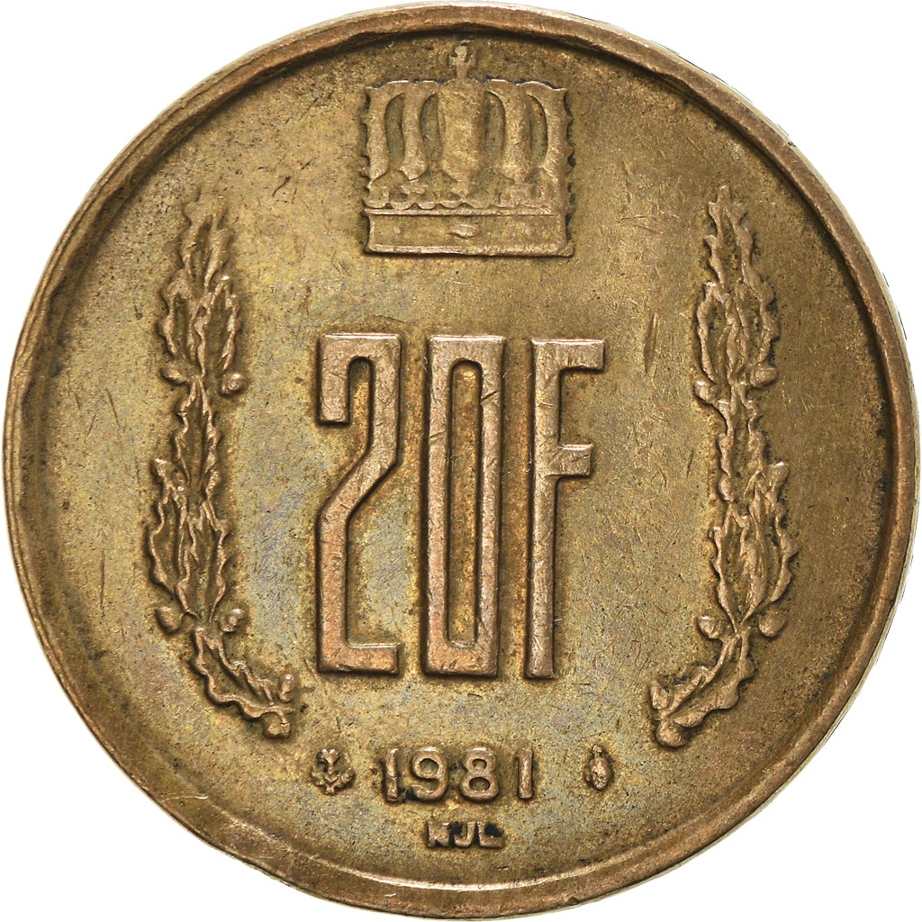 Coin, Luxembourg, Jean, 20 Francs, 1981, AU(50-53), Aluminum-Bronze, KM:58