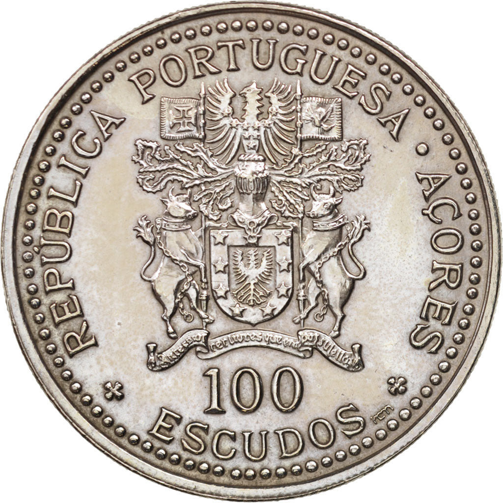Azzorre, 100 Escudos, 1986, SPL, Rame-nichel, KM:45
