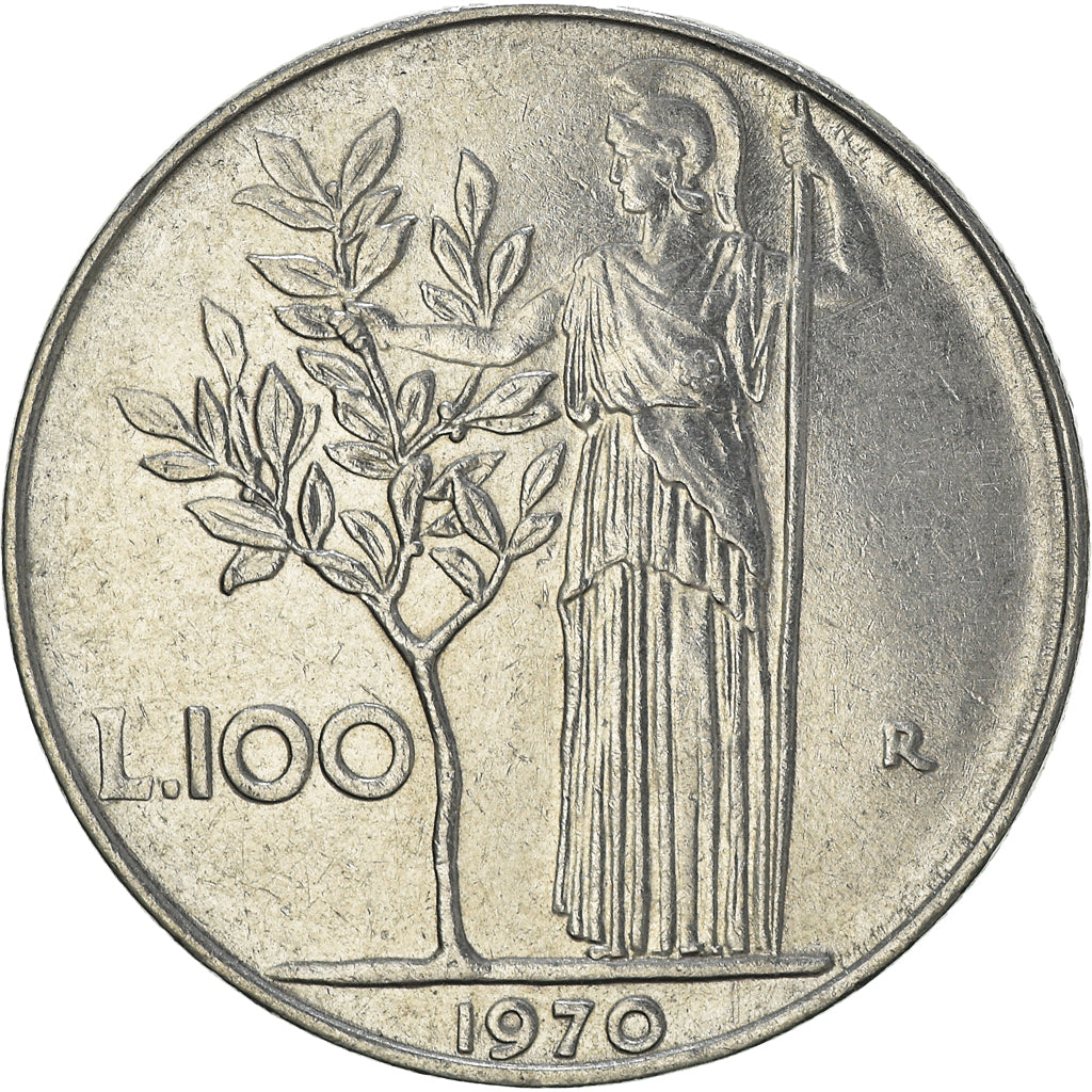 Monnaie, Italie, 100 Lire, 1970, Rome, TTB, Acier inoxydable, KM:96.1