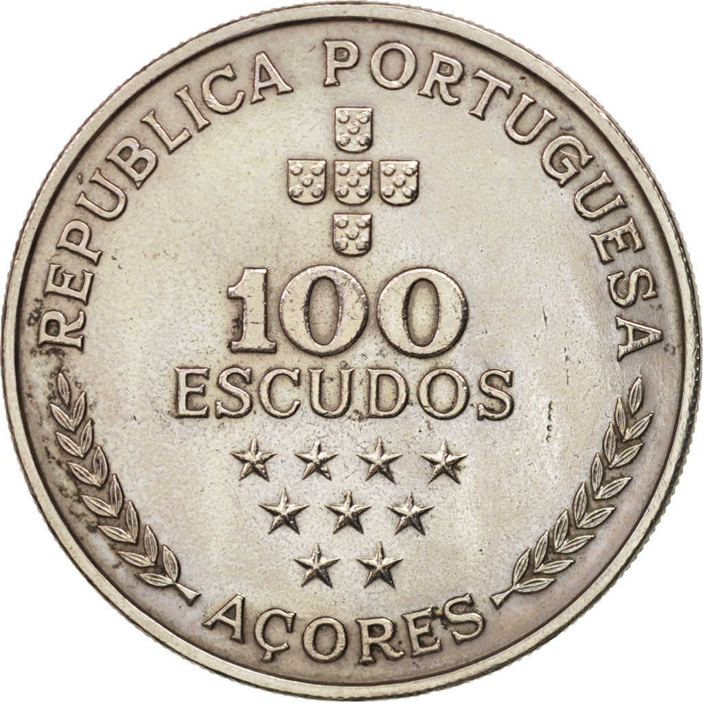 Azzorre, 100 Escudos, 1980, SPL, Rame-nichel, KM:44