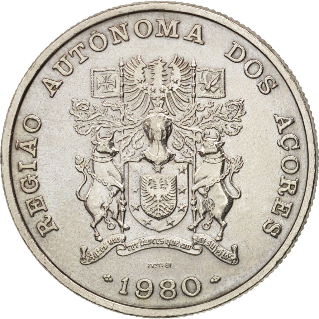 Azores, 25 Escudos, 1980, SUP, Copper-nickel, KM:43