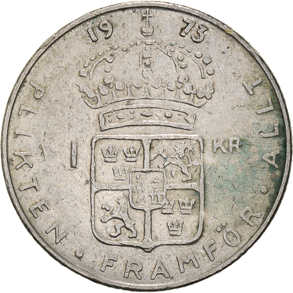 Coin, Sweden, Gustaf V, Krona, 1973, EF(40-45), Silver, KM:814