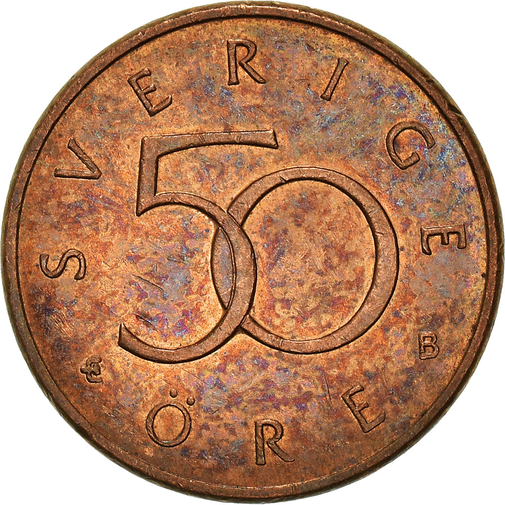 Monnaie, Suède, Carl XVI Gustaf, 50 Öre, 1998, TTB, Bronze, KM:878