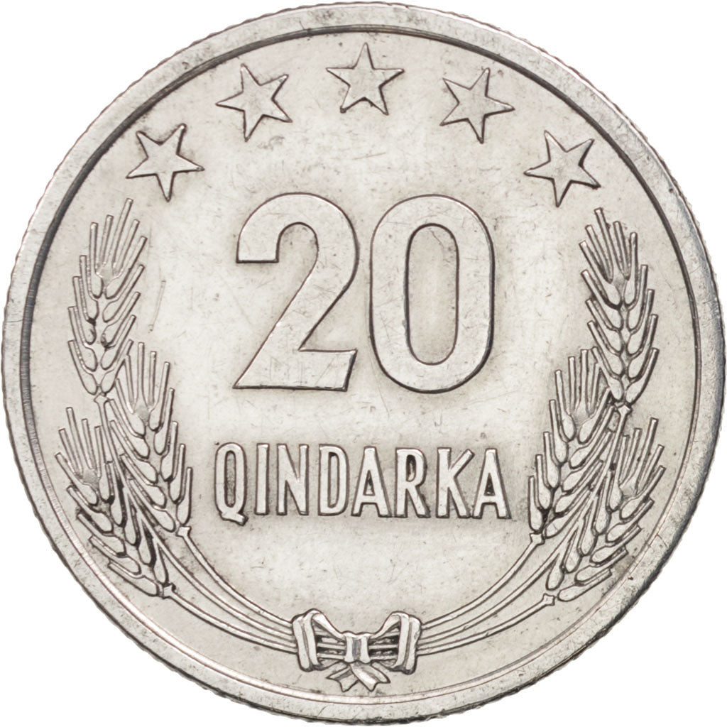 Albania, 20 Qindarka, 1969, AU(50-53), Aluminum, KM:46