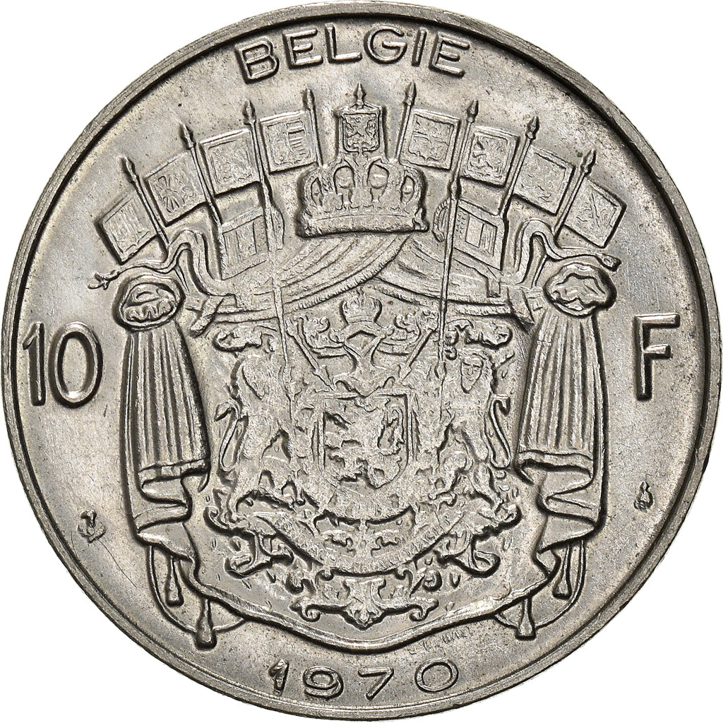 Moneta, Belgio, 10 Francs, 10 Frank, 1970, Brussels, BB+, Nichel, KM:156.1