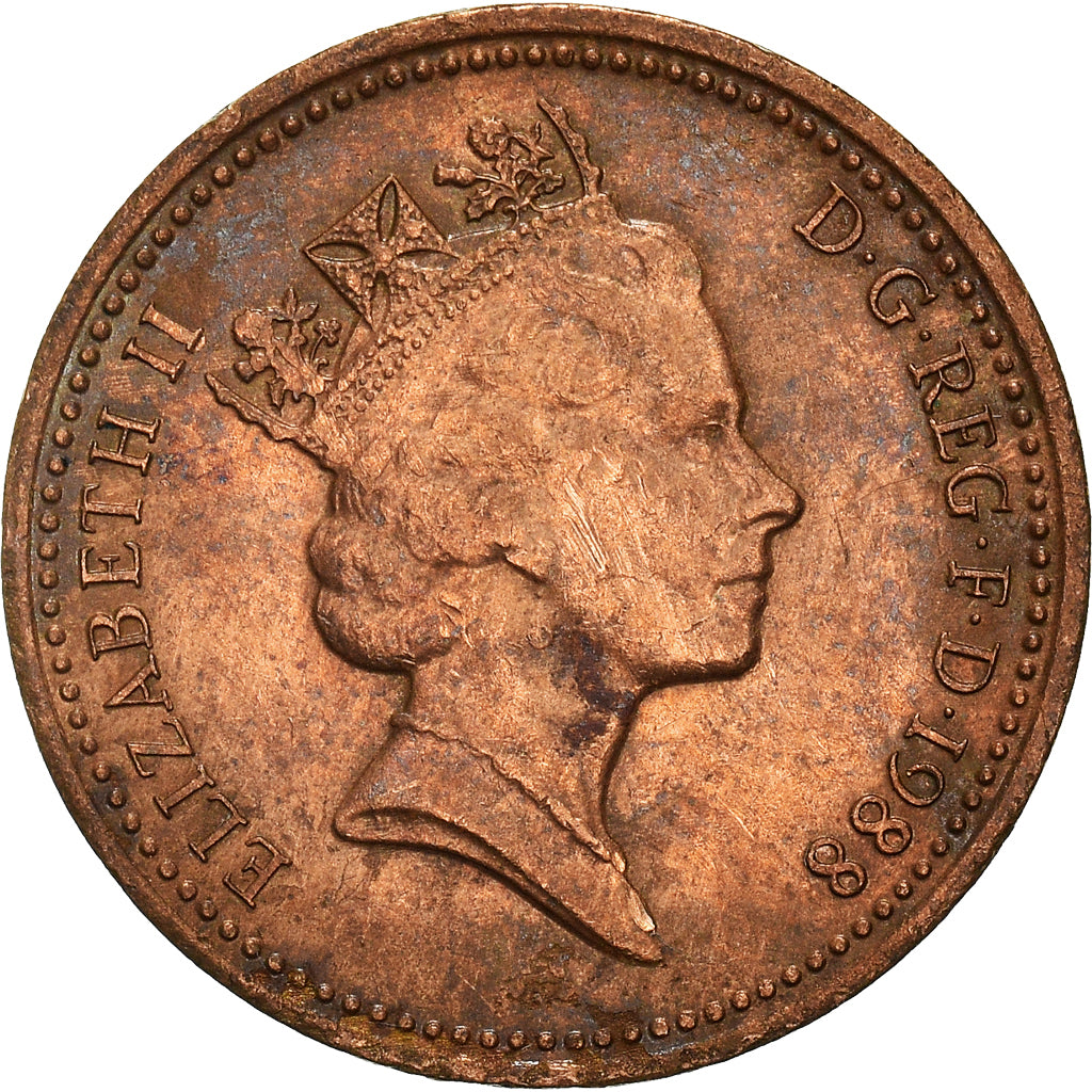 Monnaie, Grande-Bretagne, Elizabeth II, Penny, 1988, TB, Bronze, KM:935