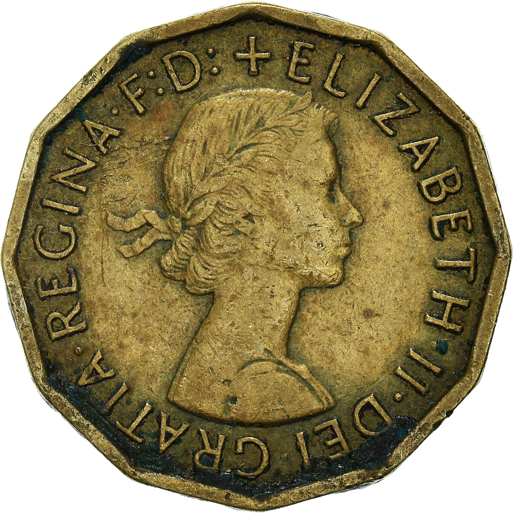 Münze, Großbritannien, Elizabeth II, 3 Pence, 1962, S, Nickel-brass, KM:900