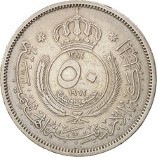 Giordania, Hussein, 50 Fils, 1/2 Dirham, 1962, BB, Rame-nichel, KM:11