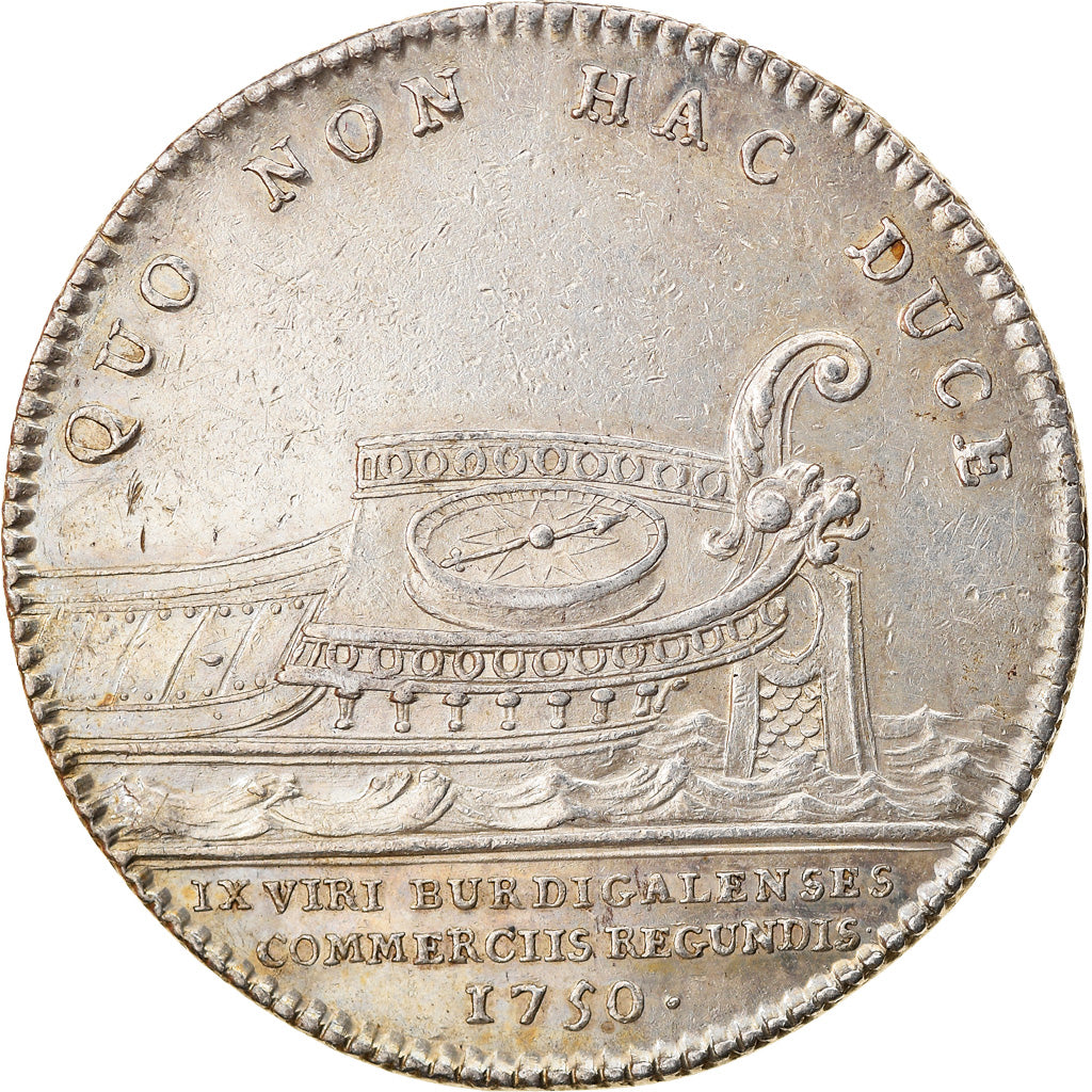 France, Jeton, Louis XV, Chambre de Commerce de Bordeaux, History, 1750, TTB+