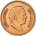 Giordania, Hussein, 10 Fils, Qirsh, Piastre, 1978, BB, Bronzo, KM:37