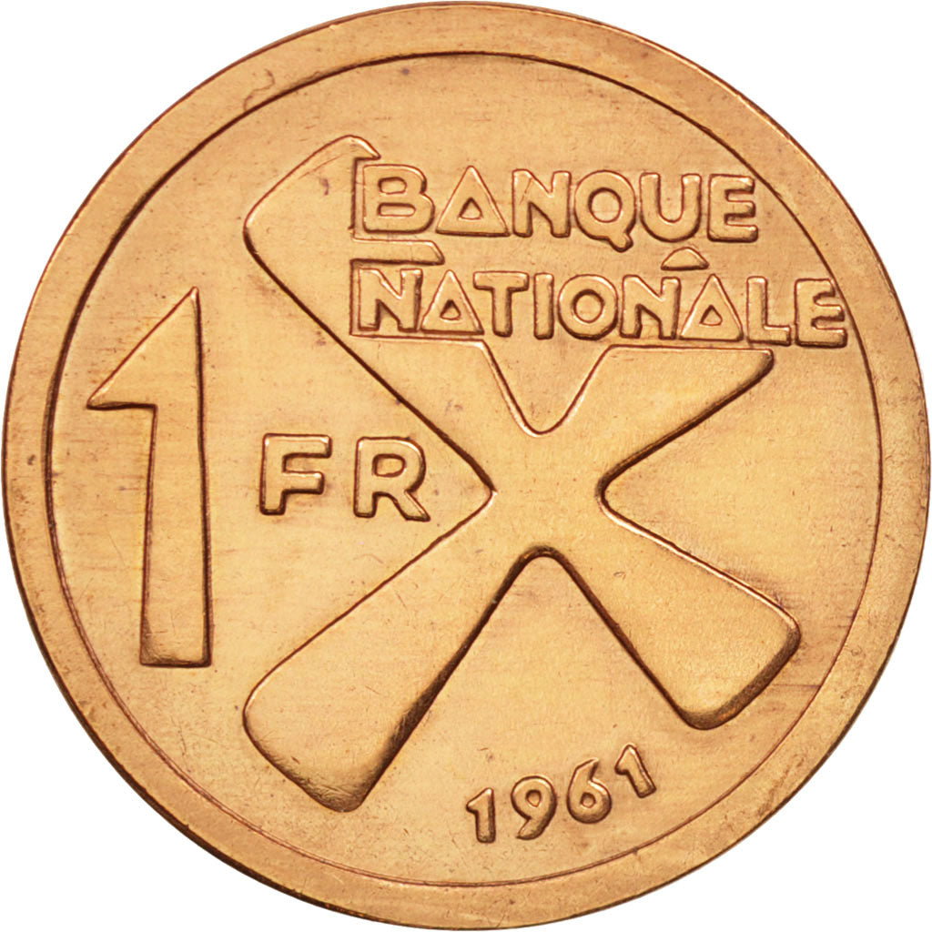 Katanga, Franc, 1961, AU(55-58), Bronze, KM:1