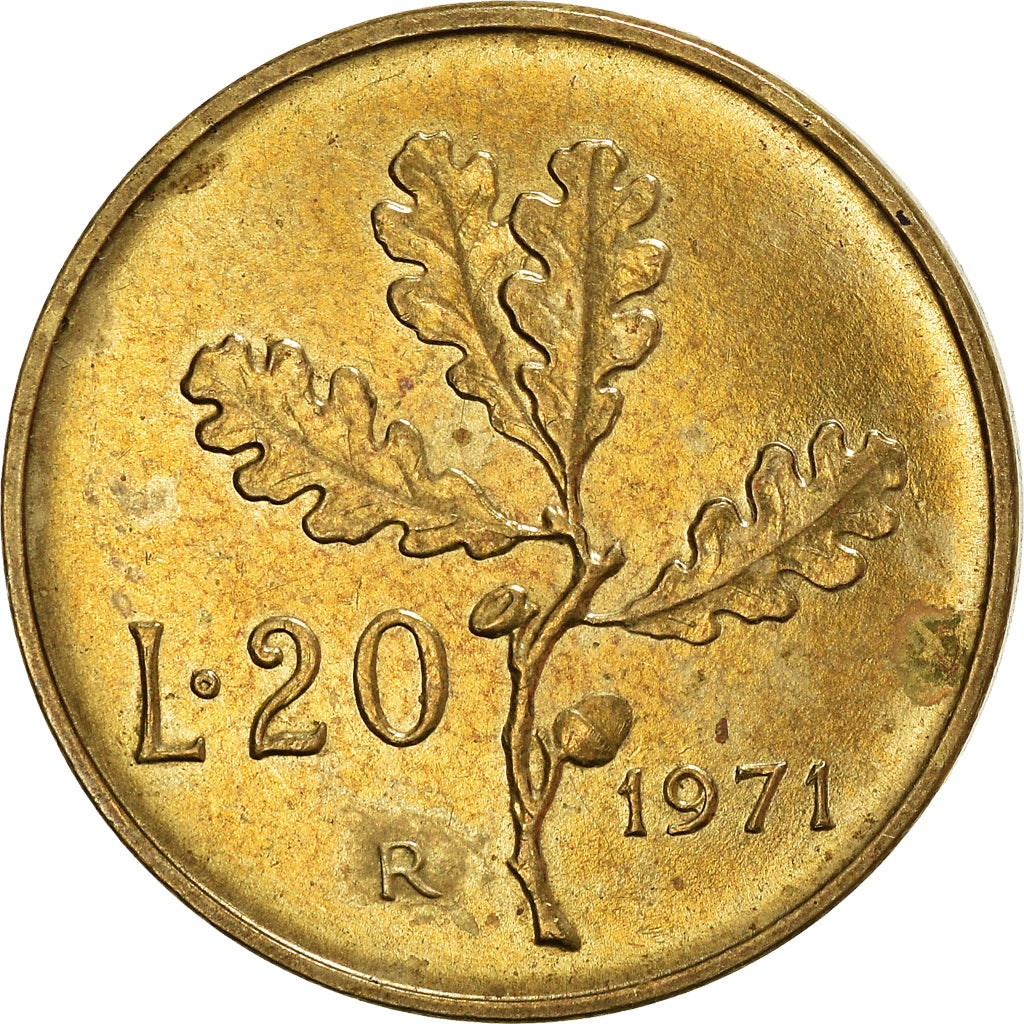 Monnaie, Italie, 20 Lire, 1971, Rome, TTB, Bronze-Aluminium, KM:97.2