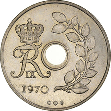 Coin, Denmark, Frederik IX, 25 Öre, 1970, Copenhagen, AU(55-58), Copper-nickel